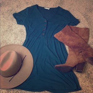 Lush hunter green mini dress